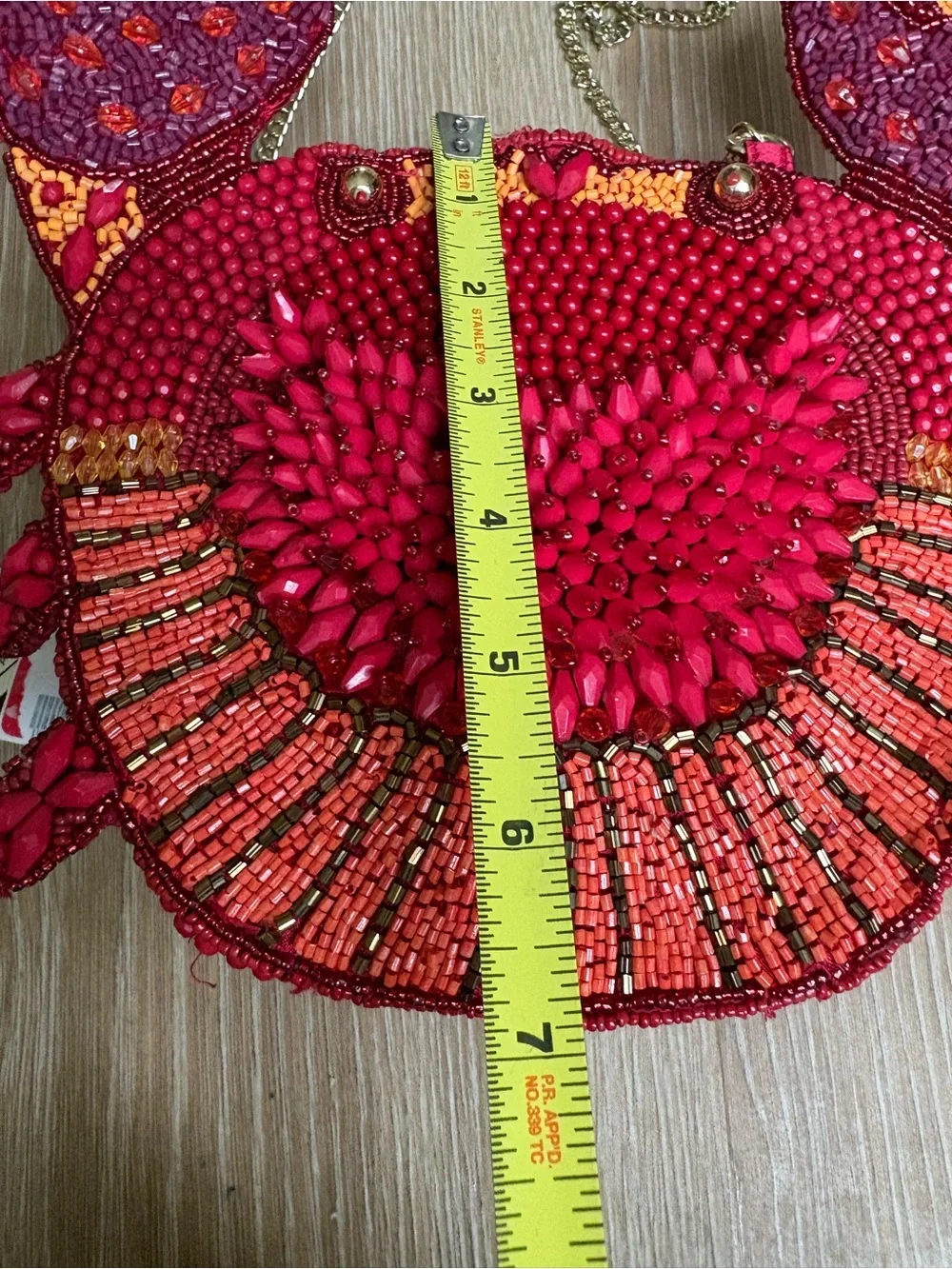 🦀 Viral Beaded Crab Bag with Gold Chain Strap